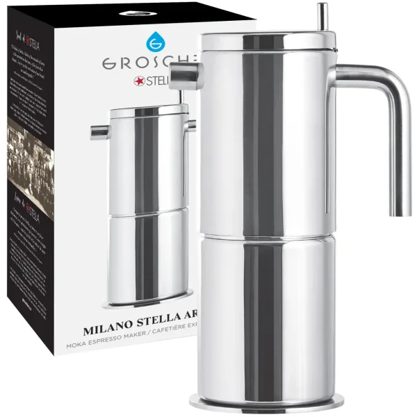 Grosche Milano Stella Aroma Çelik Moka Pot 4 Fincan ürün görseli