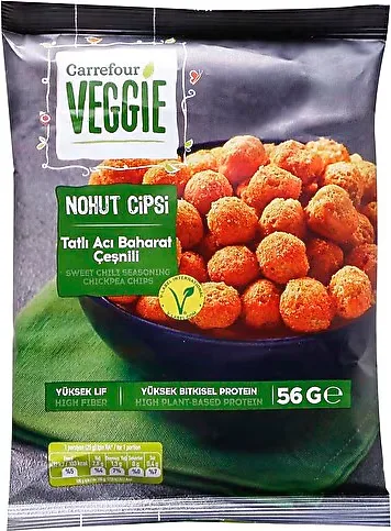 Carrefour Veggie Tatlı Acı Baharat Çeşnili Nohut Cipsi ürün görseli