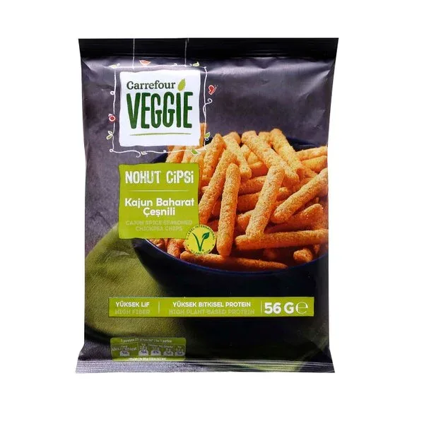 Carrefour Veggie Kajun Baharatlı Nohut Cipsi Nohut Cipsi ürün görseli