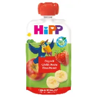 HiPP Organik Çilekli Muzlu Elmalı Meyve Püresi