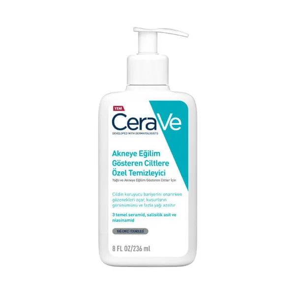 CeraVe Yağlı ve Akneye Eğilimli Ciltler İçin Yüz Temizleme Jeli ürün görseli